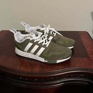 Adidas Men's Green and White Sneakers